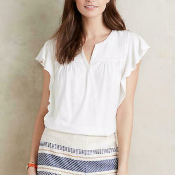 Anthropologie Tops - Anthropologie Meadow Rue top White Sz M